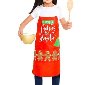 APRON COOKIES FOR SANTA RED gingerbread